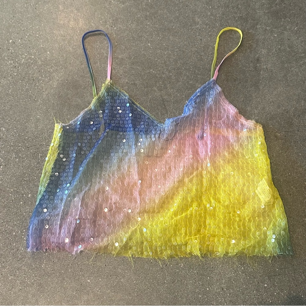 Zara multicolor sequin spring summer 2017 tank top!